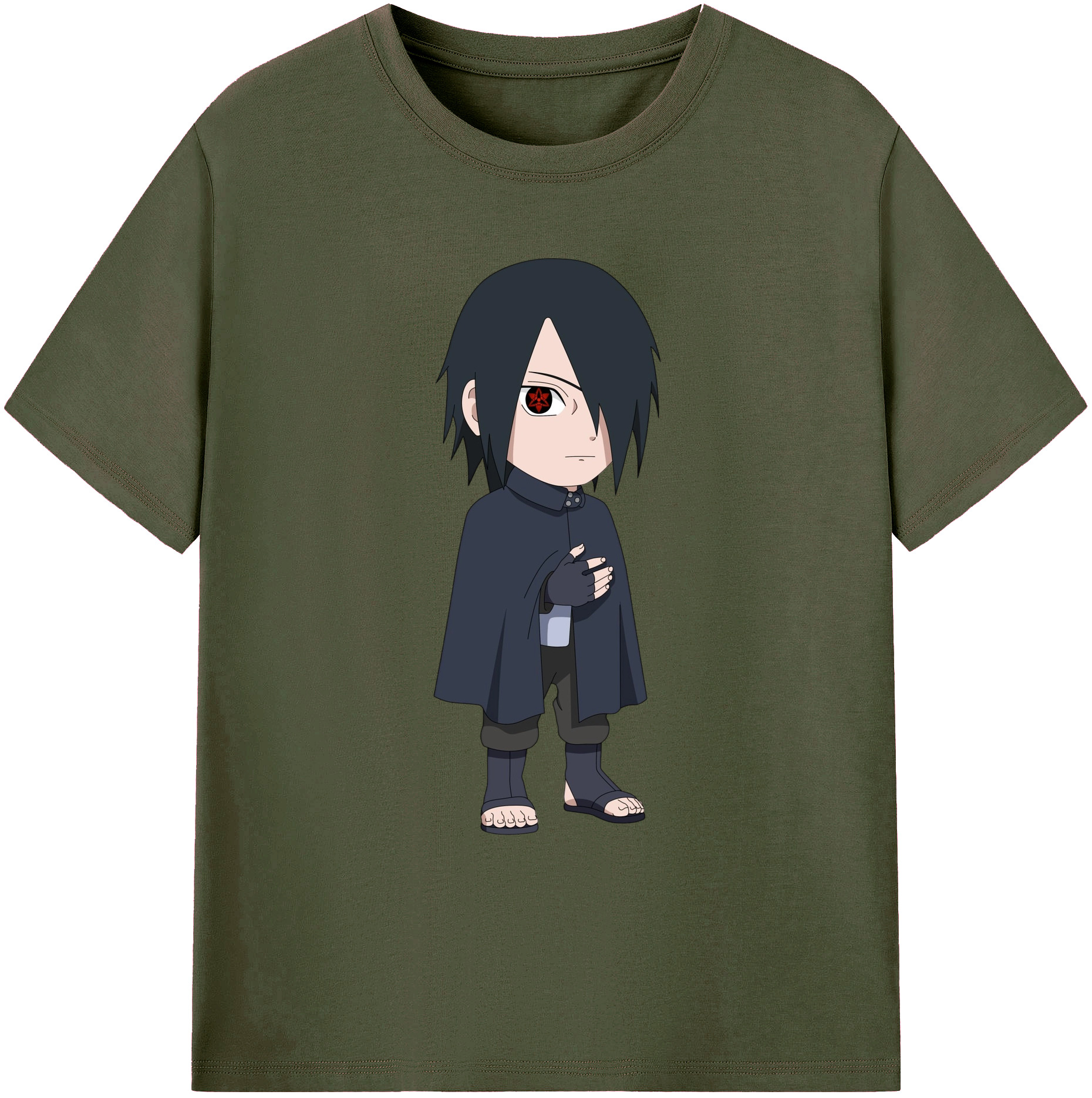 （画像用） NARUTO -ナルト- うちは サスケ Uchiha Sasuke 綿100％ メンズ半袖Tシャツ｜肌触りやわらか＆通気性